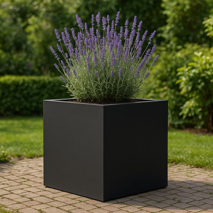 Polyester plantenbak 100x100x100 cm - Zwartgrijs (RAL 7021)