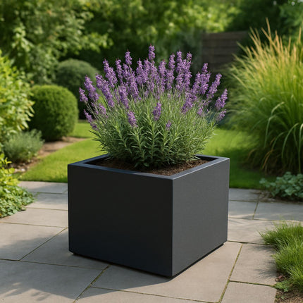 Polyester plantenbak 60x60x40 cm - Zwartgrijs (RAL 7021)