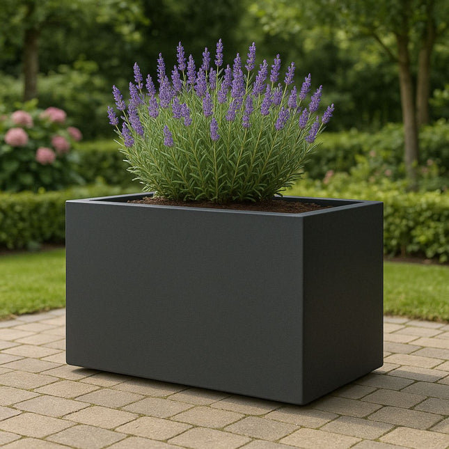 Polyester plantenbak 125x65x70 cm - Zwartgrijs (RAL 7021)