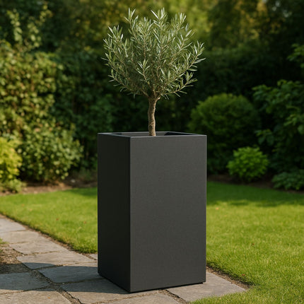 Polyester plantenbak 50x50x120 cm - Zwartgrijs (RAL 7021)