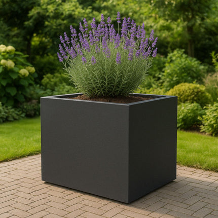 Polyester plantenbak 100x75x80 cm - Zwartgrijs