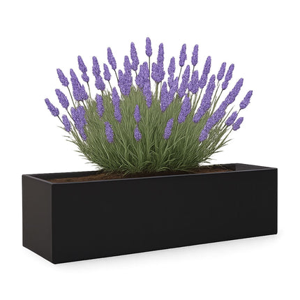 Polyester plantenbak 190x40x40 cm - Gitzwart (RAL 9005)