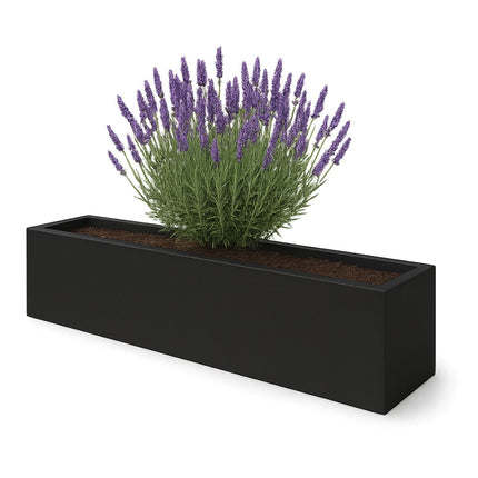 Polyester plantenbak 200x30x20 cm - Gitzwart (RAL 9005)