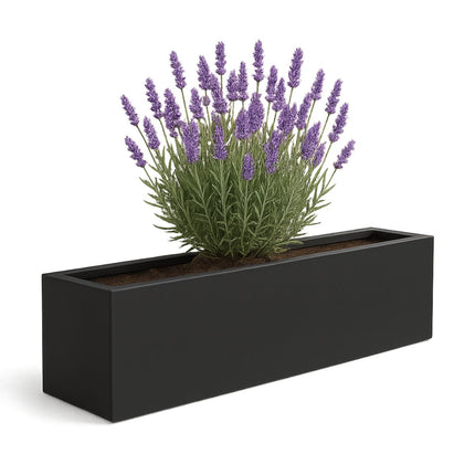 Polyester plantenbak 208x30x20 cm - Gitzwart (RAL 9005)