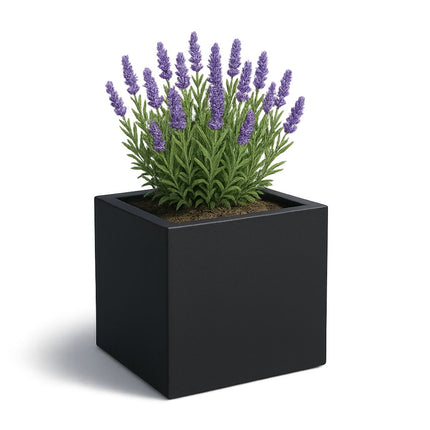 Polyester plantenbak 60x60x60 cm - Gitzwart (RAL 9005)