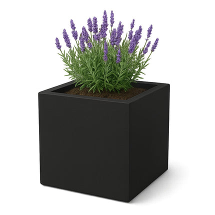Polyester plantenbak 70x70x70 cm - Gitzwart (RAL 9005)