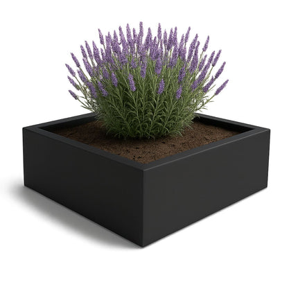 Polyester plantenbak 200x200x60 cm - Gitzwart (RAL 9005)