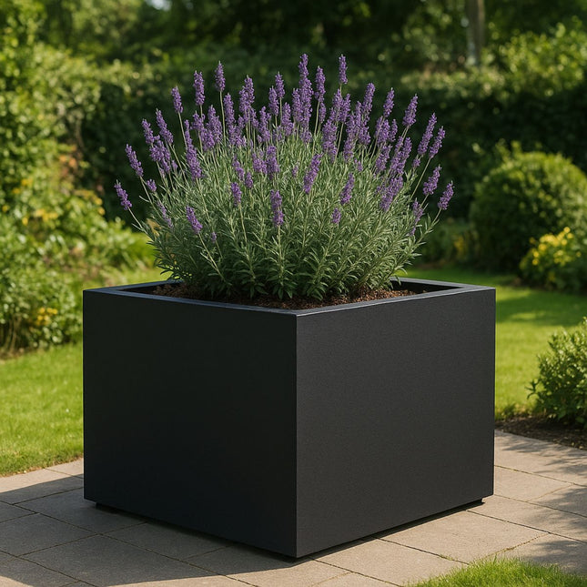 Polyester plantenbak 160x160x100 cm - Gitzwart (RAL 9005)