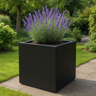 Polyester plantenbak 100x100x80 cm - Gitzwart (RAL 9005)