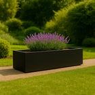 Polyester plantenbak 200x40x33 cm - Gitzwart (RAL 9005)