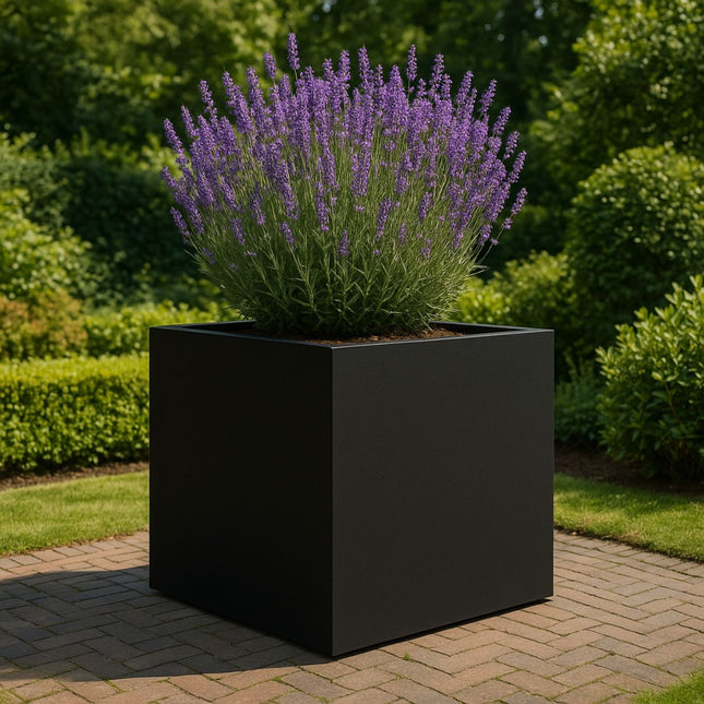 Polyester plantenbak 140x140x140 cm - Gitzwart (RAL 9005)