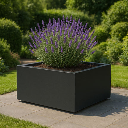 Polyester plantenbak 120x120x40 cm - Gitzwart (RAL 9005)