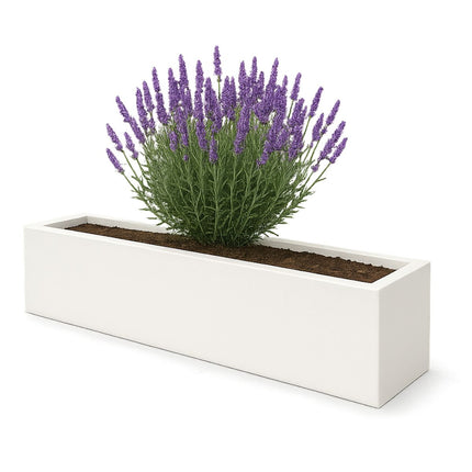 Polyester plantenbak 200x30x20 cm - Zuiver Wit (RAL 9010)