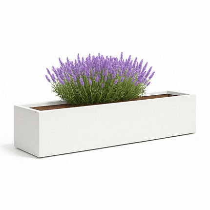 Polyester plantenbak 200x40x33 cm - Zuiver Wit (RAL 9010)