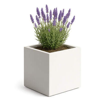 Polyester plantenbak 50x50x50 cm - Zuiver Wit (RAL 9010)