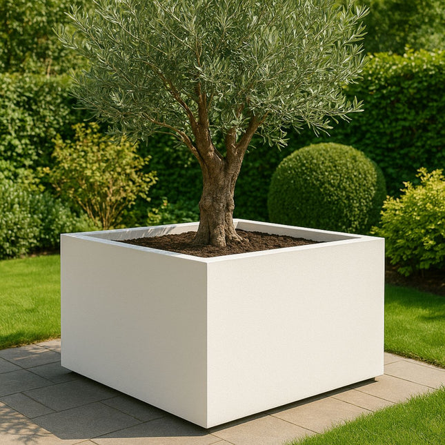 Polyester plantenbak 140x140x60 cm - Zuiver Wit (RAL 9010)