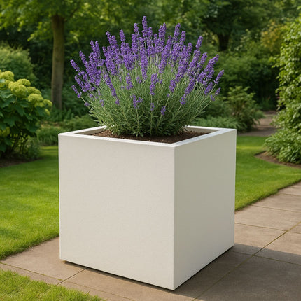 Polyester plantenbak 100x100x80 cm - Zuiver Wit (RAL 9010)