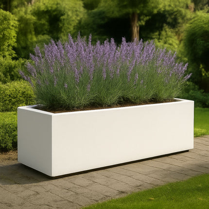 Polyester plantenbak 200x60x60 cm - Zuiver Wit (RAL 9010)