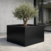 Vierkante aluminium plantenbak 120x120x80 cm - Gitzwart (RAL 9005)