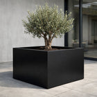 Vierkante aluminium plantenbak 120x120x80 cm - Gitzwart (RAL 9005)