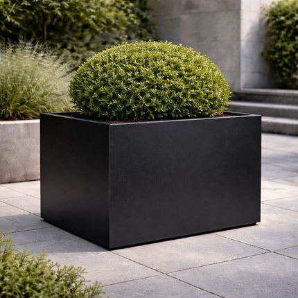 Vierkante aluminium plantenbak 80x80x60 cm - Gitzwart (RAL 9005)