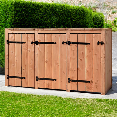 Douglasienholz-Mülltonnenbox 3x 240 Liter 205 × 88 × 119 cm