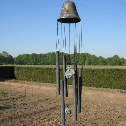 Bronzen Windgong grote bel met ananassen 60x17x17cm