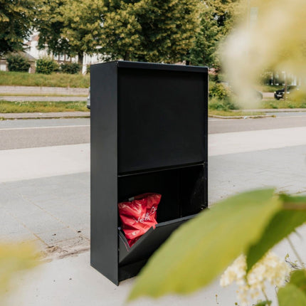 eSafe Dropbox Medium Pakketbrievenbus Achtertuiname - Zwart RAL 9005 - Doika - Pakketbrievenbus - eSafe -  - AB325022