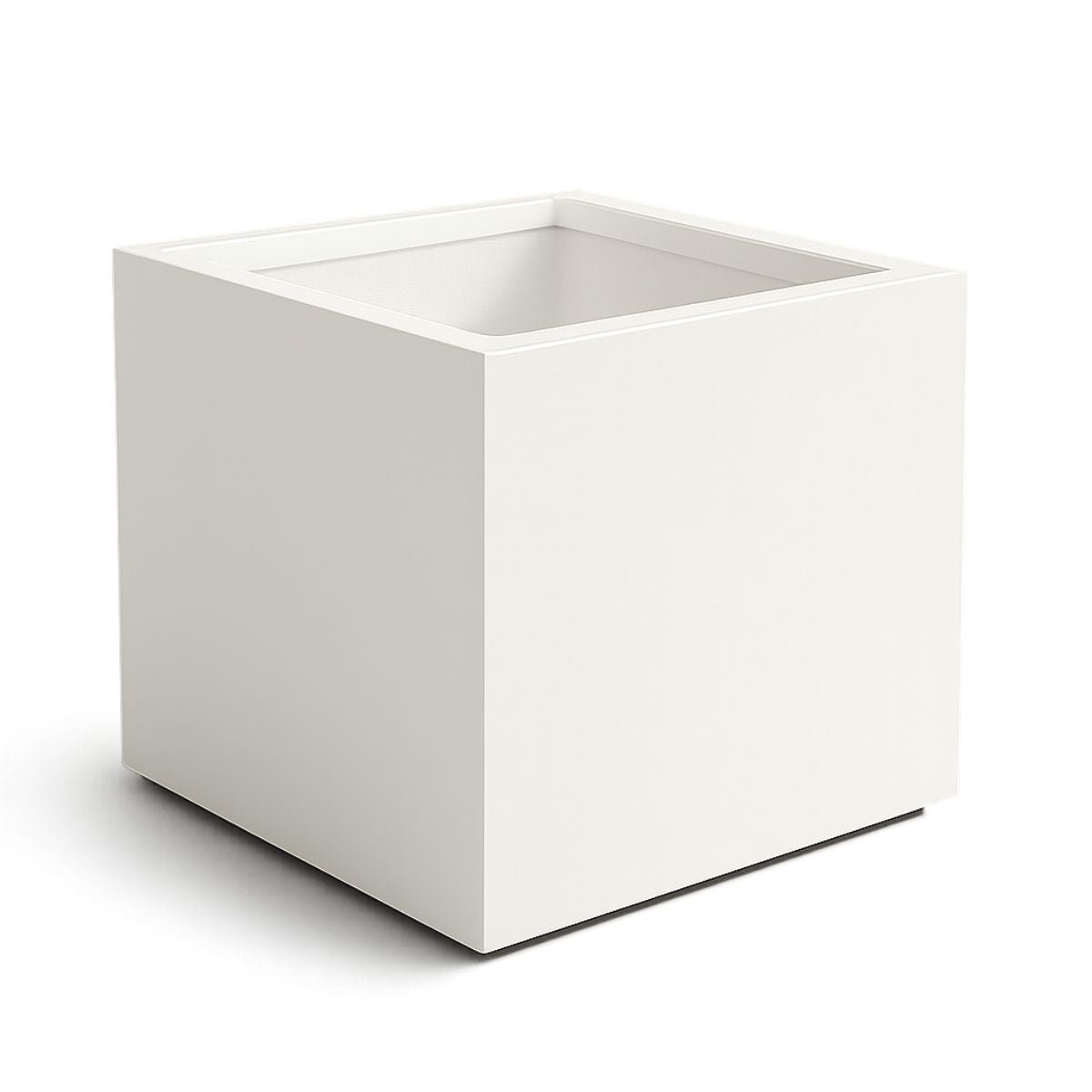GARDRA Polyester-Pflanzkübel Reinweiß 80 × 80 × 60 cm RAL 9010