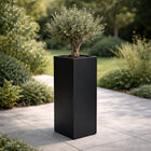 Hoge aluminium plantenbak 40x40x100 cm - Gitzwart (RAL 9005)