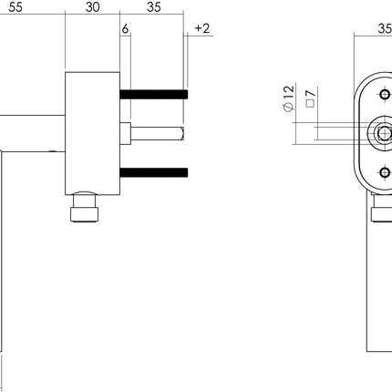 Intersteel Afsluitbare raamkruk hoek 90° op ovale rozet met stift 35mm rvs geborsteld SKG*** - Doika - Raamkrukken - Intersteel - 8714186434321 - 35,615,673