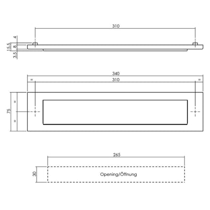 Intersteel Brievenbus met klep/regenrand rvs geborsteld - Doika - Briefplaat - Intersteel - 8714186071649 - 35,400,002