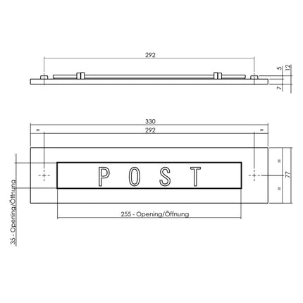 Intersteel Brievenbus rechthoekig met geveerde klep mat zwart - Doika - Briefplaat - Intersteel - 8714186561881 - 23,400,022