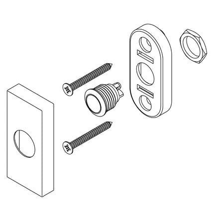 Intersteel Deurbel rechthoekig 65x30x10 mm verdekt rvs / zwart - Doika - Deurbellen - Intersteel - 8714186498637 - 23,399,038