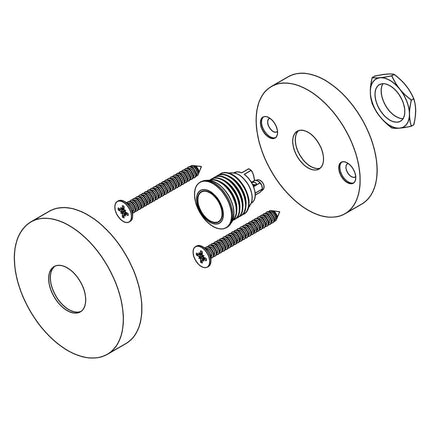 Intersteel Deurbel rond verdekt ø53x10 rvs/mat zwart - Doika - Deurbellen - Intersteel - 8714186400821 - 23,399,040