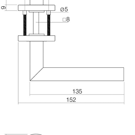 Intersteel Deurbeslag set loopslot rvs + deurkruk Hoek 90° rvs - Doika - Deurbeslag sets - Intersteel - 8714186527658 - 35,210,005