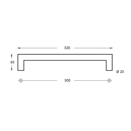 Intersteel Deurgreep 320 mm recht - 90° rvs geborsteld - Doika - Deurgrepen - Intersteel - 8714186334676 - 35,433,511