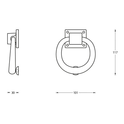 Intersteel Deurklopper rond 107mm mat zwart - Doika - Deurkloppers - Intersteel - 8714186088975 - 23,403,500