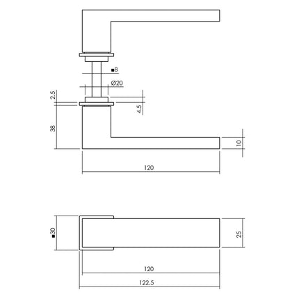 Intersteel Deurkruk Amsterdam met minimalistische rozet - Doika - Deurkrukken op rozet - Intersteel - 8714186518793 - 23,092,202