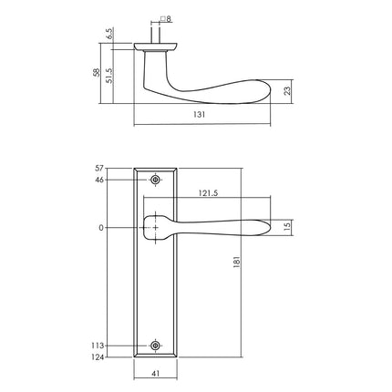 Intersteel Deurkruk Banaan met schild 181x41x7mm blind mat zwart - Doika - Deurkrukken op schild - Intersteel - 8714186486047 - 23,020,111