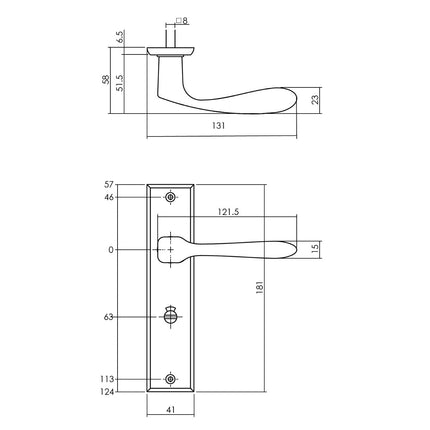 Intersteel Deurkruk Banaan met schild 181x41x7mm WC63/8mm mat zwart - Doika - Deurkrukken op schild - Intersteel - 8714186486061 - 23,020,165