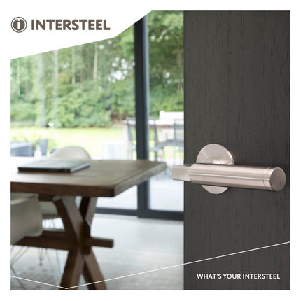 Intersteel Deurkruk Bau - stil op rond magneet rozet rvs geborsteld - Doika - Deurkrukken op rozet - Intersteel - 8714186444412 - 35,183,902