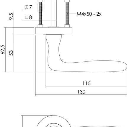 Intersteel Deurkruk Bjorn op rozet nikkel mat - Doika - Deurkrukken op rozet - Intersteel - 8714186144008 - 19,169,202