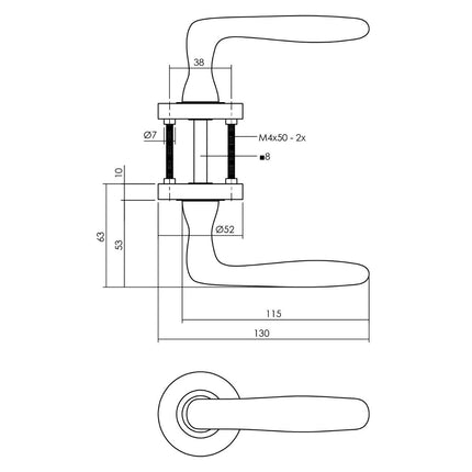 Intersteel Deurkruk Bjorn op rozet ø52x10 mm mat zwart - Doika - Deurkrukken op rozet - Intersteel - 8714186470657 - 23,169,202