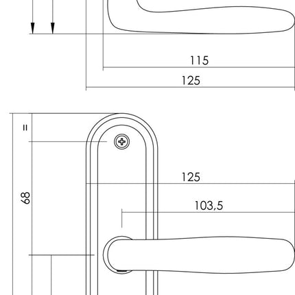 Intersteel Deurkruk Bjorn op schild toilet - /badkamersluiting 63 mm nikkel mat - Doika - Deurkrukken op schild - Intersteel - 8714186168042 - 19,169,265