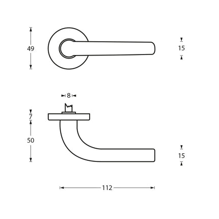 Intersteel Deurkruk Elena op rozet mat zwart - Doika - Deurkrukken op rozet - Intersteel - 8714186046326 - 23,023,102