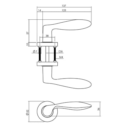 Intersteel Deurkruk George op ronde rozet Ø52x10 mm antracietgrijs - Doika - Deurkrukken op rozet - Intersteel - 8714186539514 - 29,169,502