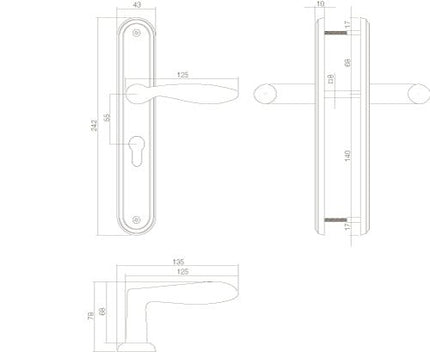 Intersteel Deurkruk George op schild profielcilindergat 55 mm nikkel mat - Doika - Deurkrukken op schild - Intersteel - 8714186182369 - 19,169,529