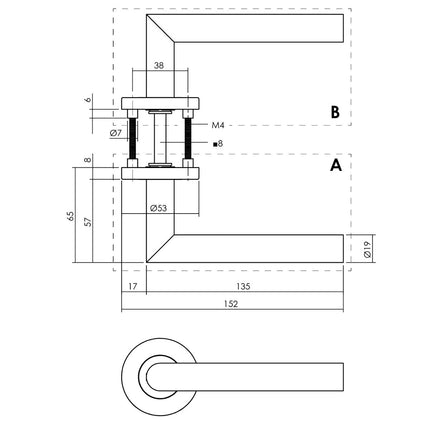 Intersteel Deurkruk Hoek 90° op rozet ø53x8 mm antracietgrijs - Doika - Deurkrukken op rozet - Intersteel - 8714186548325 - 29,127,202