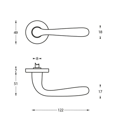 Intersteel Deurkruk Jupiter op rozet nikkel mat - Doika - Deurkrukken op rozet - Intersteel - 8714186056028 - 19,019,502